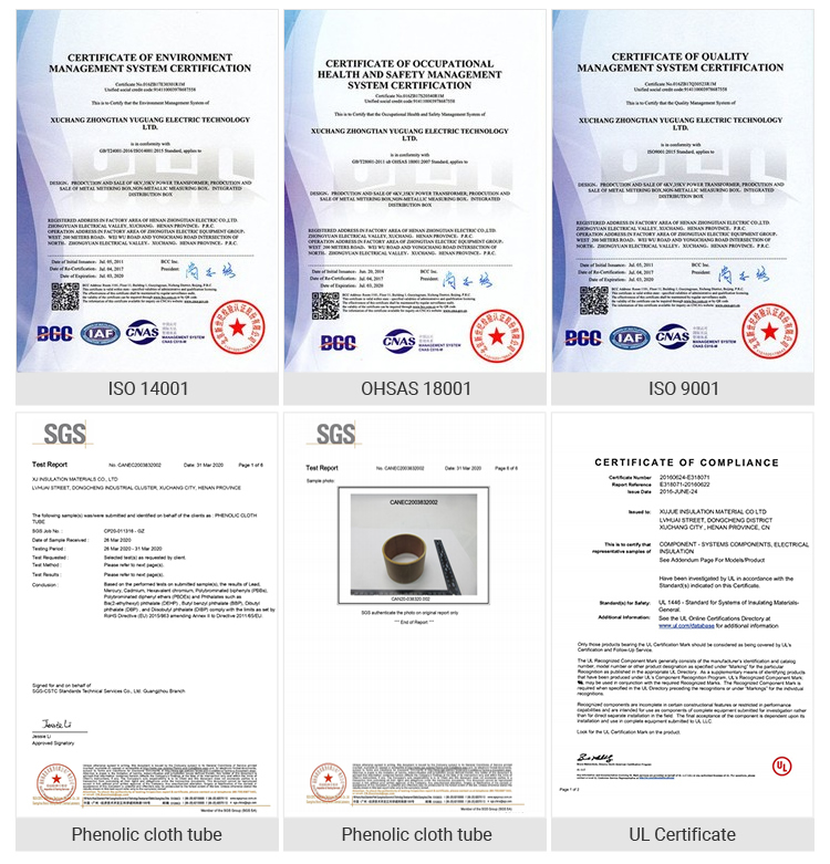 phenolic cloth tubes Inspection Certificate
