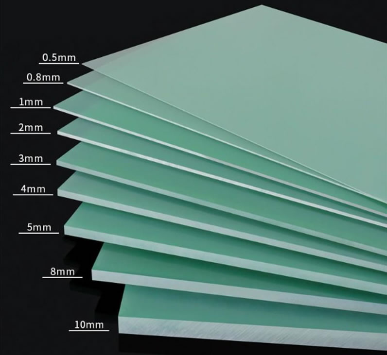 Epoxy sheets of different thicknesses